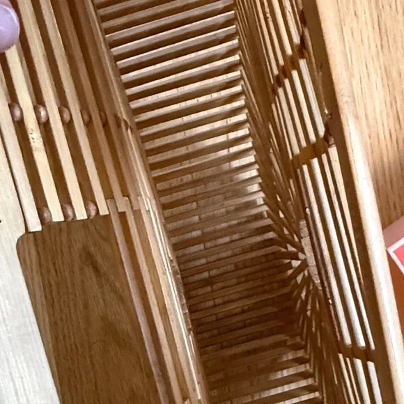 Cult Gaia Tan Bamboo Ark Bag size Small Semi-Circle Top Handle - Picture 5 of 5